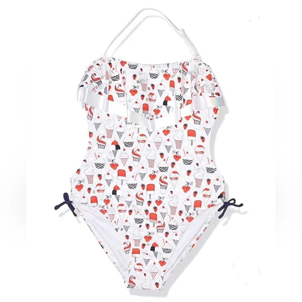 Girls Tommy Bahama Girls Swimsuit 4T Red White